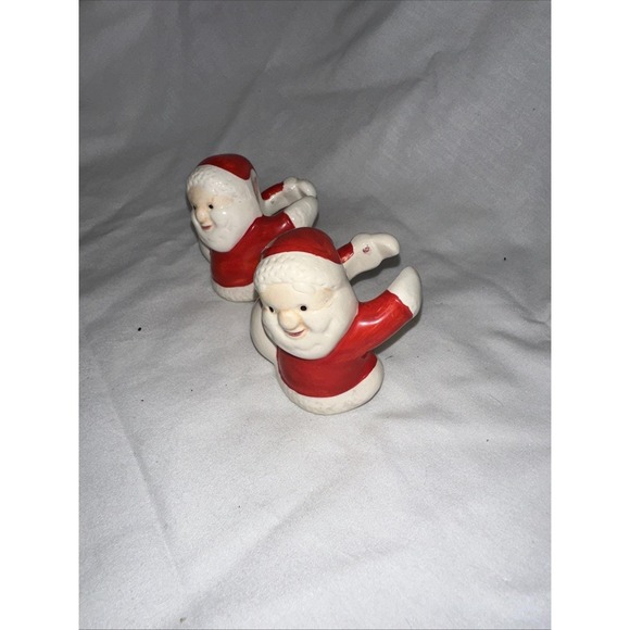 Vintage Santa Candle Holders Set Of 2 - Picture 2 of 5